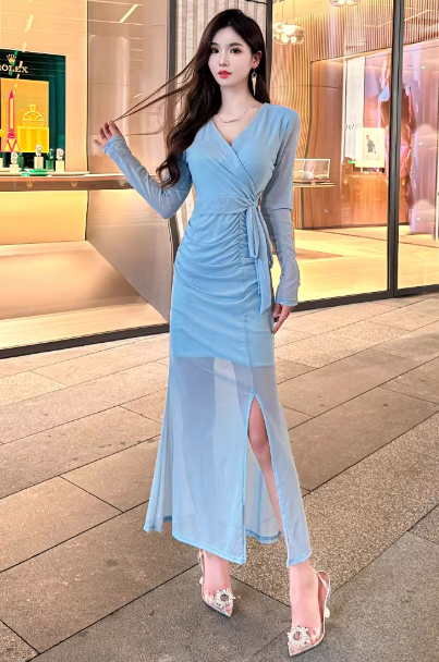 49,99 € | Blaues Damenkleid S04