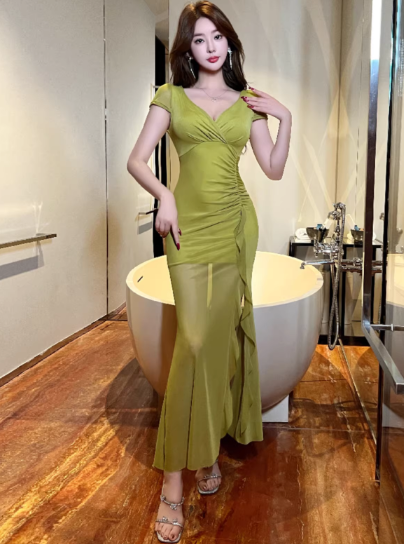 Blaues Damenkleid S101
