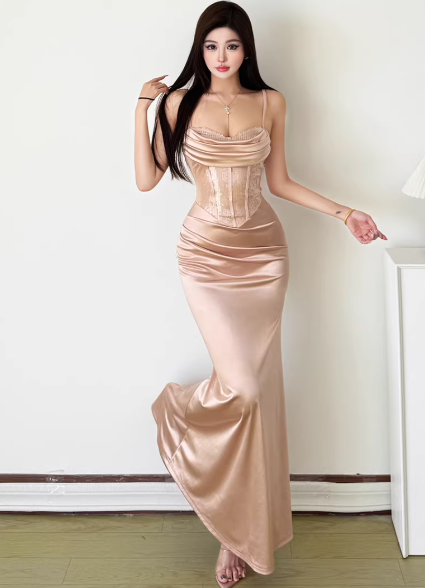 Blaues Damenkleid S101