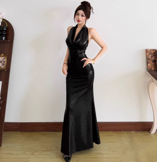 Blaues Damenkleid S101