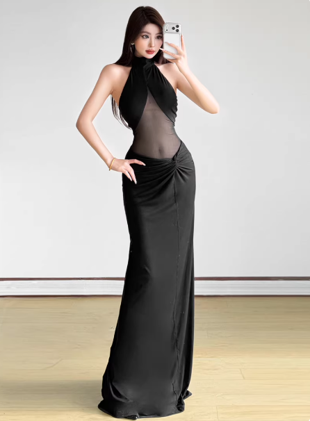 Blaues Damenkleid S101
