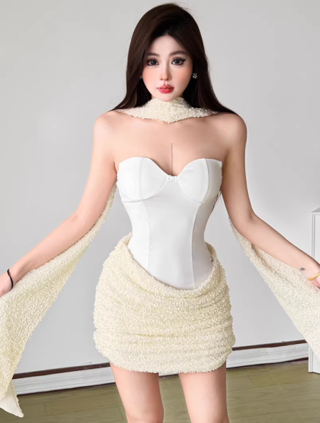 Blaues Damenkleid S101
