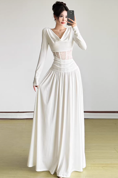 White Women's Dress S547