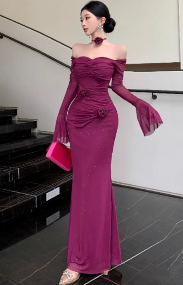 Blaues Damenkleid S101