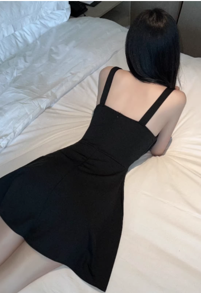 Black Short Women's Dress S158