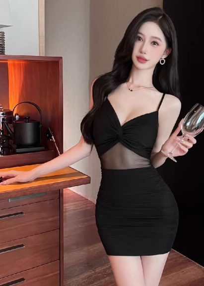 Black Short Women's Dress S152