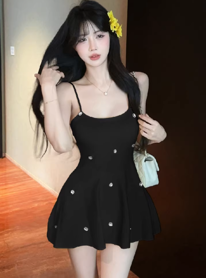 Black Short Women's Dress S145