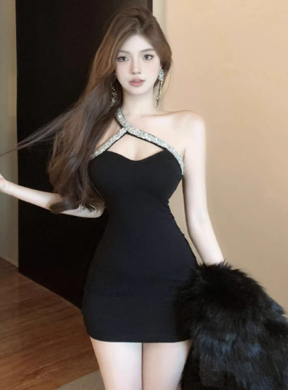 Black Short Women's Dress S120