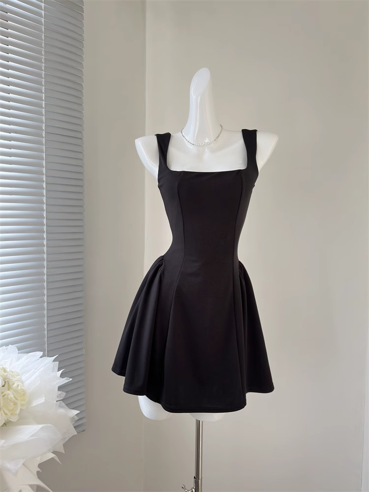 Sweet and niche summer temperament high waist design dress DP0005