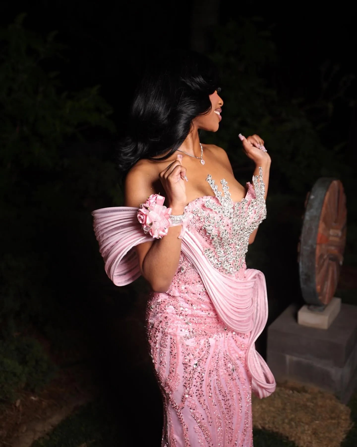 Gorgeous Mermaid Sweetheart Pink Satin Sequin Long Prom Dress Party Dress Graduation Dresses D2599