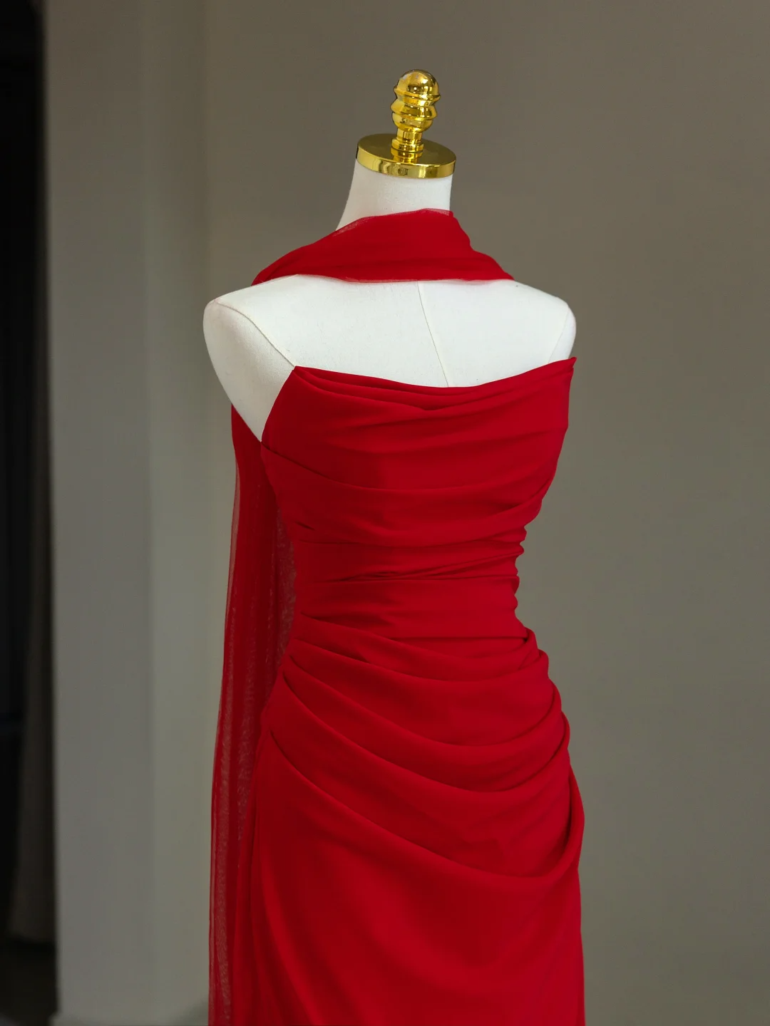 Robe de mariée modeste, fourreau, épaules dénudées, manches courtes, en tulle, élégante, DH1127