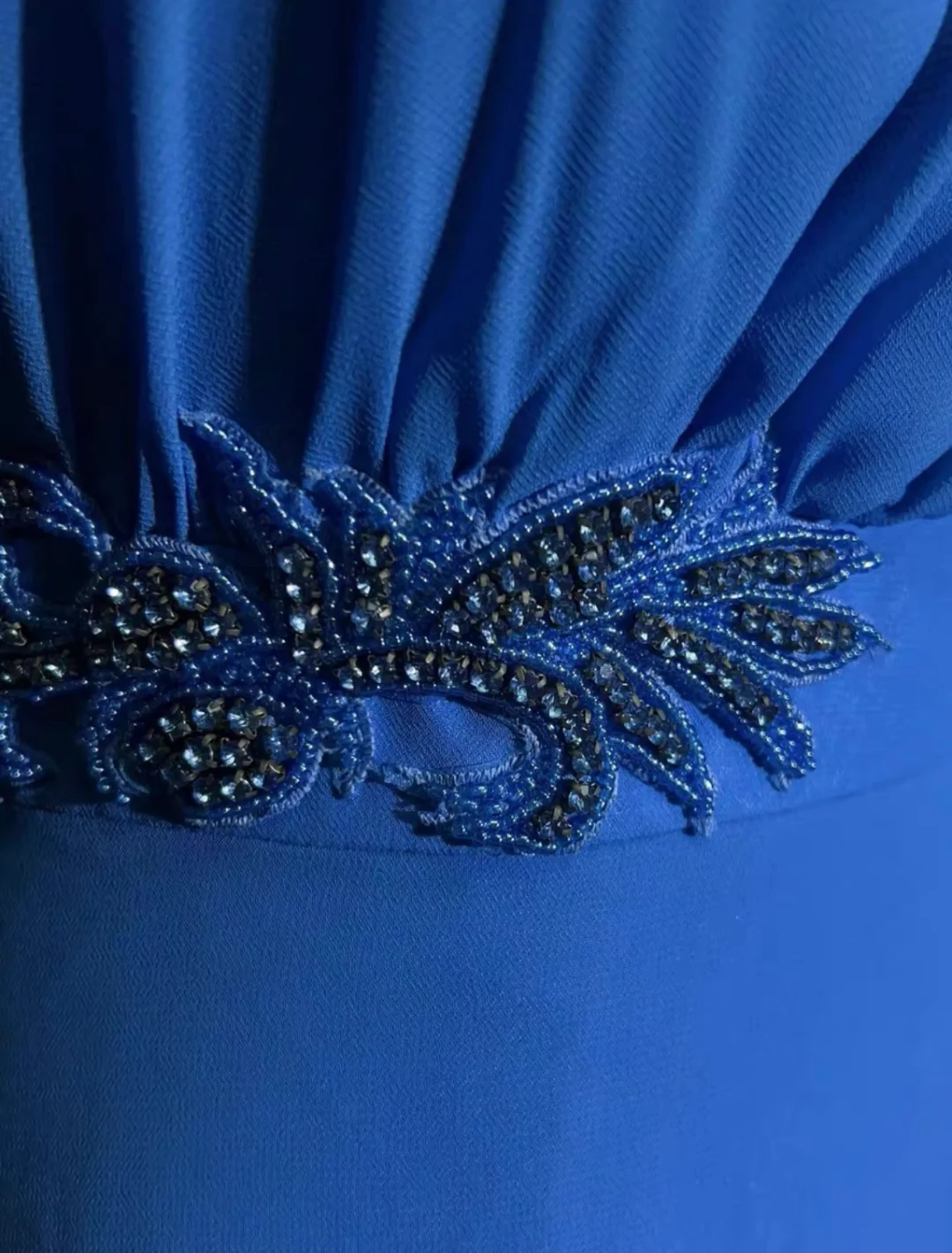 Vintage A line One Shoulder Sleeveless Royal Blue Chiffon Petite Mother Of Bride Dress Party Gown Floor Length For Summer Women Wedding DH1269