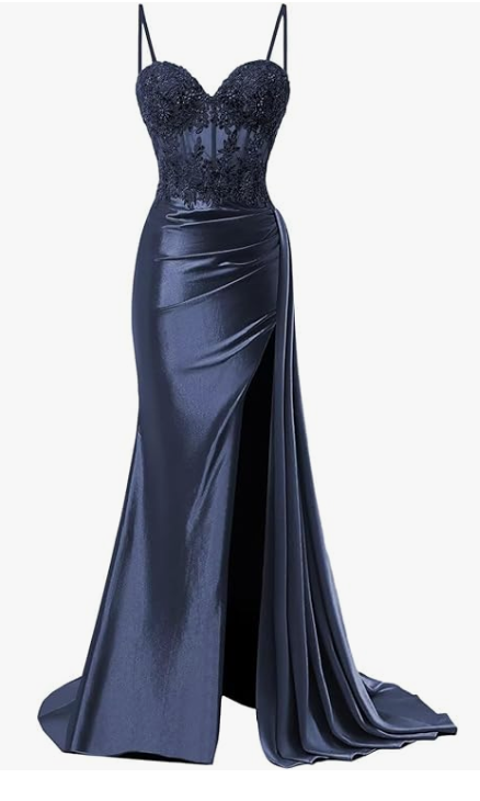 Elegant Mermaid Spaghetti Straps Green Satin Long Prom Dresses Party Dress Summer 20th Birthday Outfits 18th Birthday Dresses DH1278