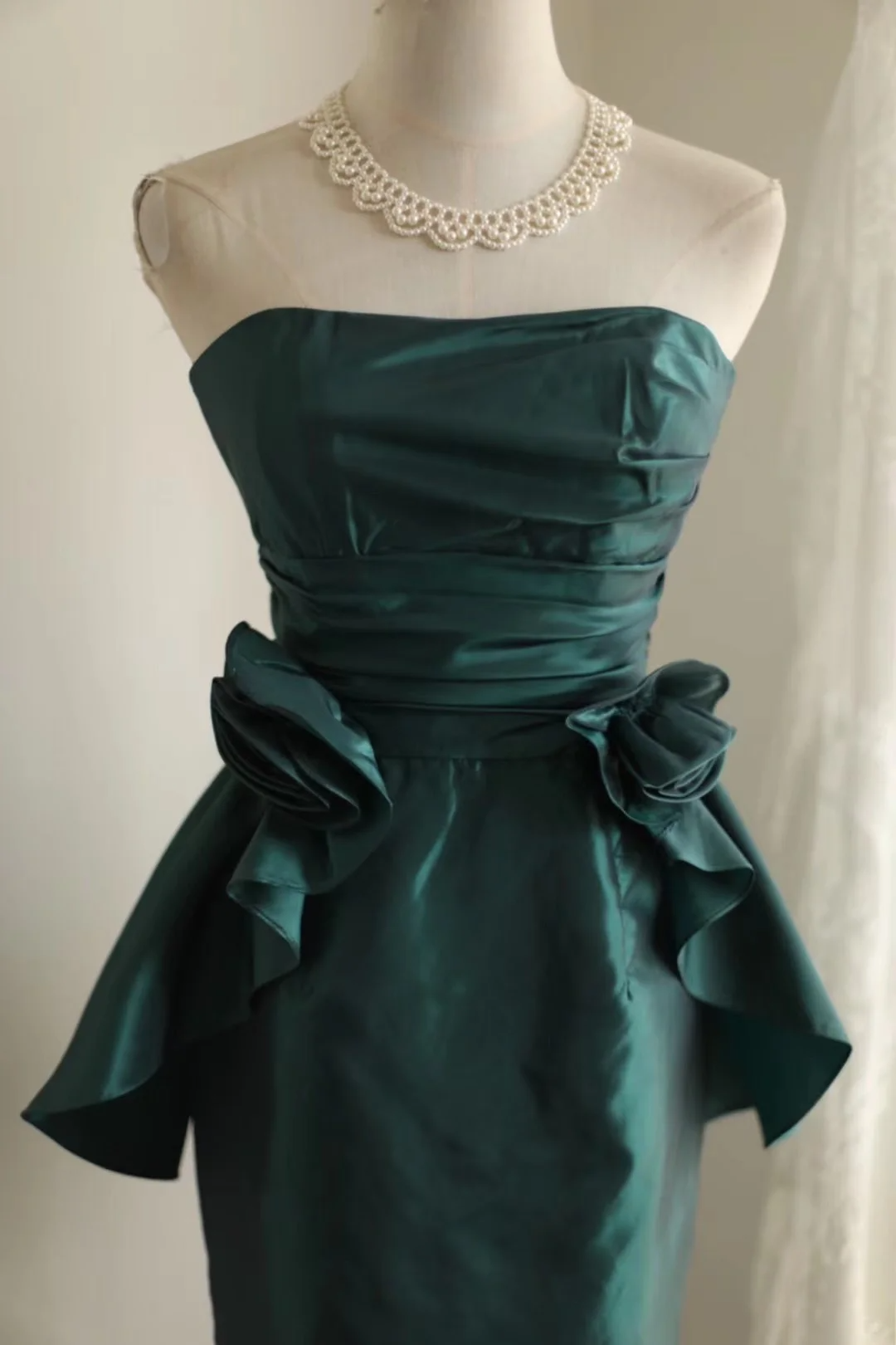 Vintage Sheath Strapless Dark Green Taffeta Mini Short Formal 8th Grade Homecoming Dresses Summer Middle School Hoco Dress 18th Birthday Outfits DH1311