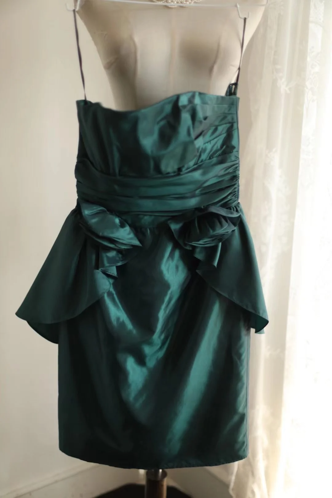 Vintage Sheath Strapless Dark Green Taffeta Mini Short Formal 8th Grade Homecoming Dresses Summer Middle School Hoco Dress 18th Birthday Outfits DH1311