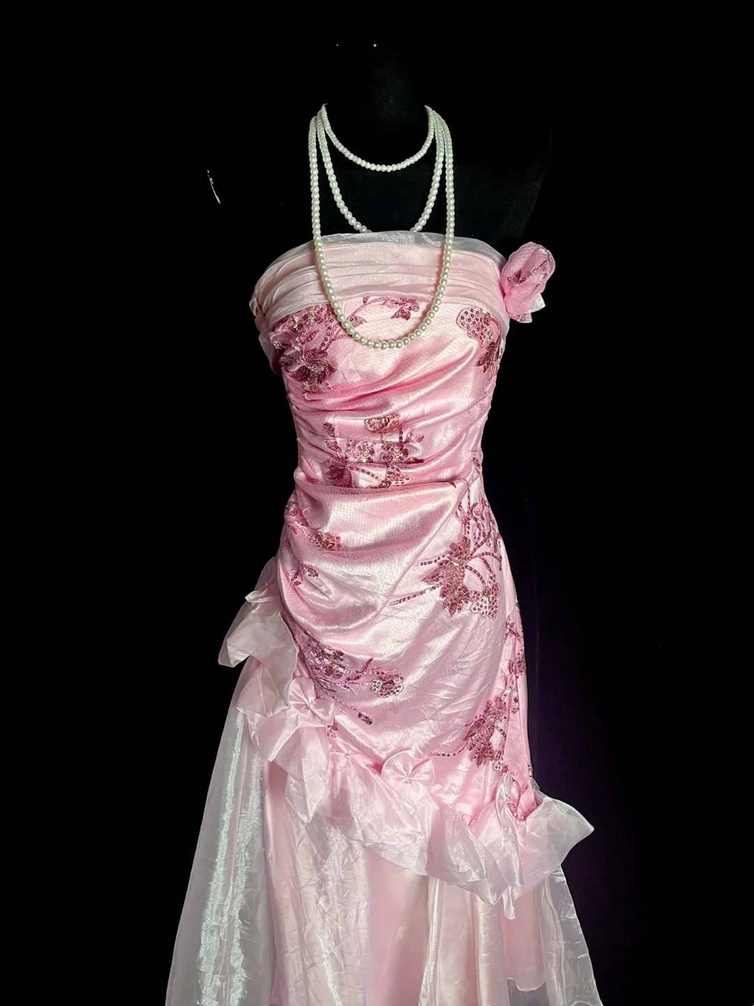 Unique Sheath Strapless Pink Tea Length Formal 7th Grade Homecoming Dresses Middle School Mid Length Prom Dress Hoco Outfits DH1318