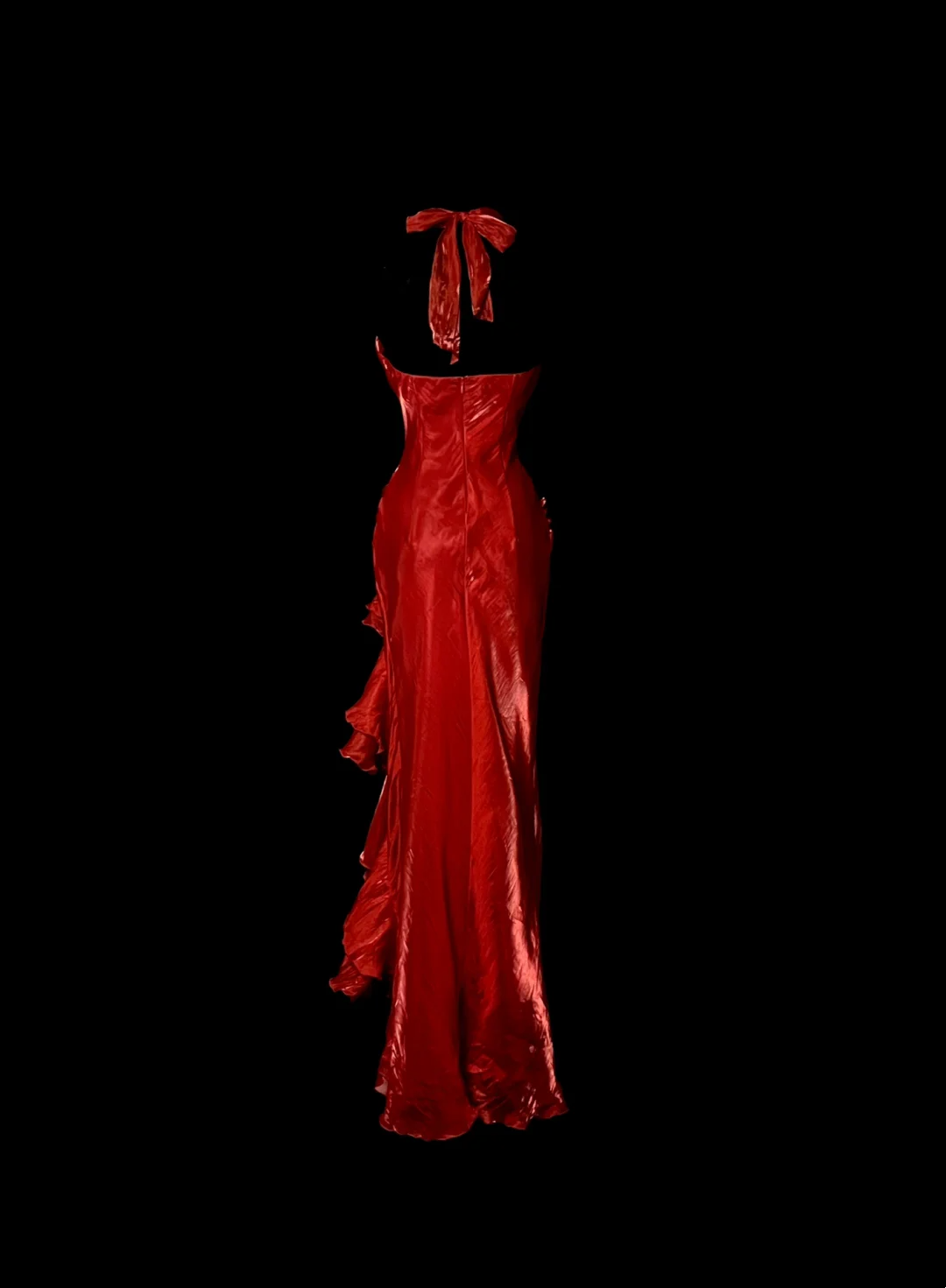 Elegant Sheath Halter Red Satin Long Prom Dresses Party Dress Summer 20th Birthday Outfits 18th Birthday Dresses DH1325