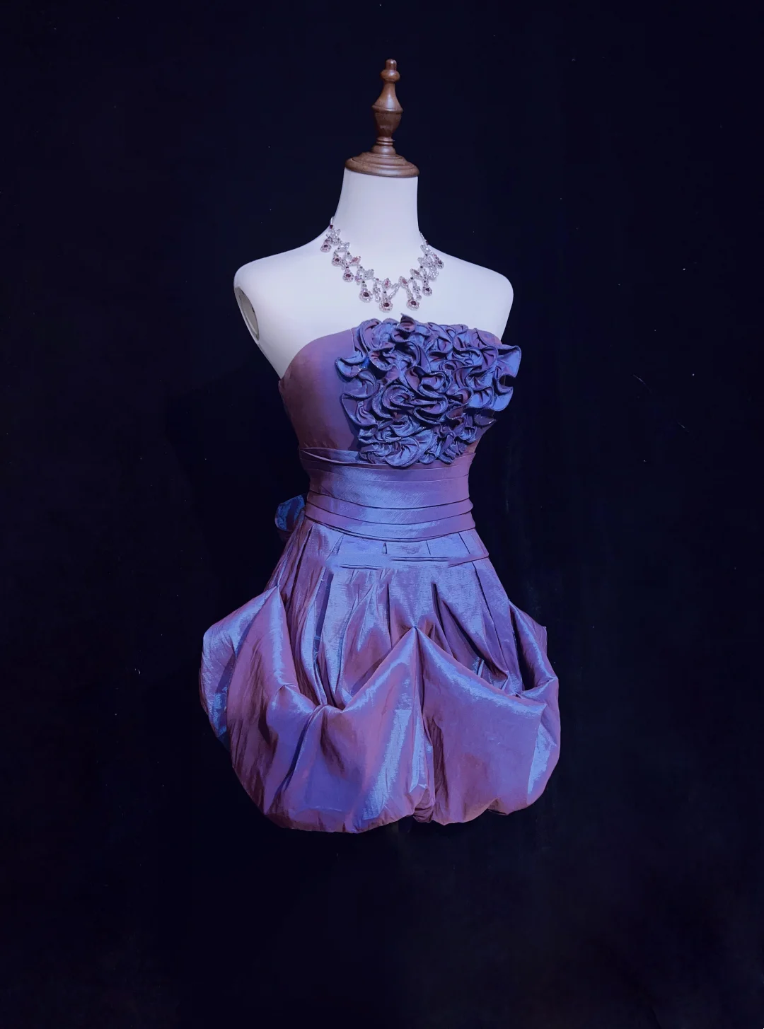 Vintage Ball Gown Strapless Taffeta Grape Mini Short Formal 8th Grade Homecoming Dresses Middle School Hoco Dress Cocktail Outfits DH1458