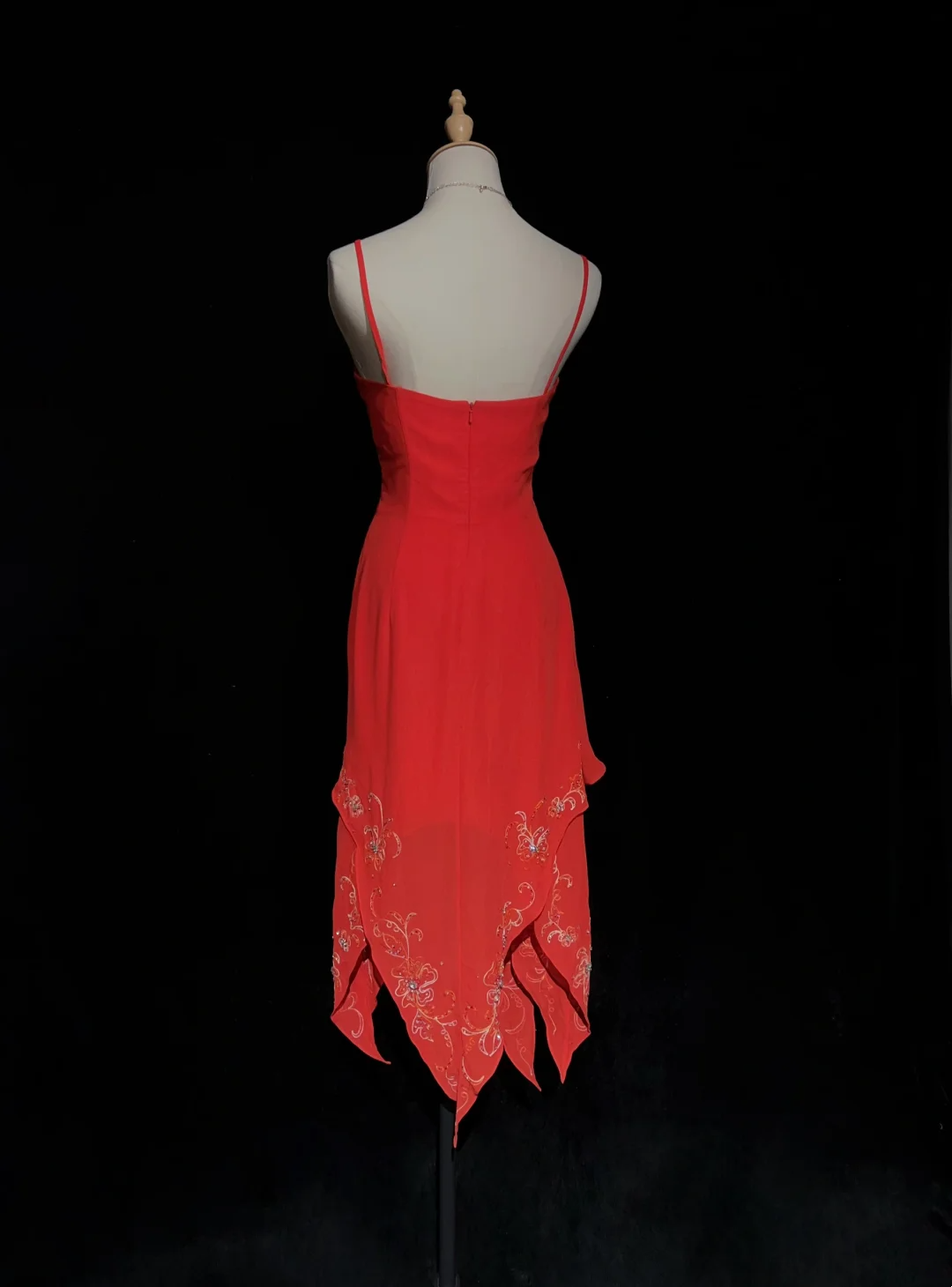 Vintage High Low Red Chiffon Knee Length Formal 8th Grade Homecoming Dresses Middle School Cocktail Dress Hoco Outfits DH1466