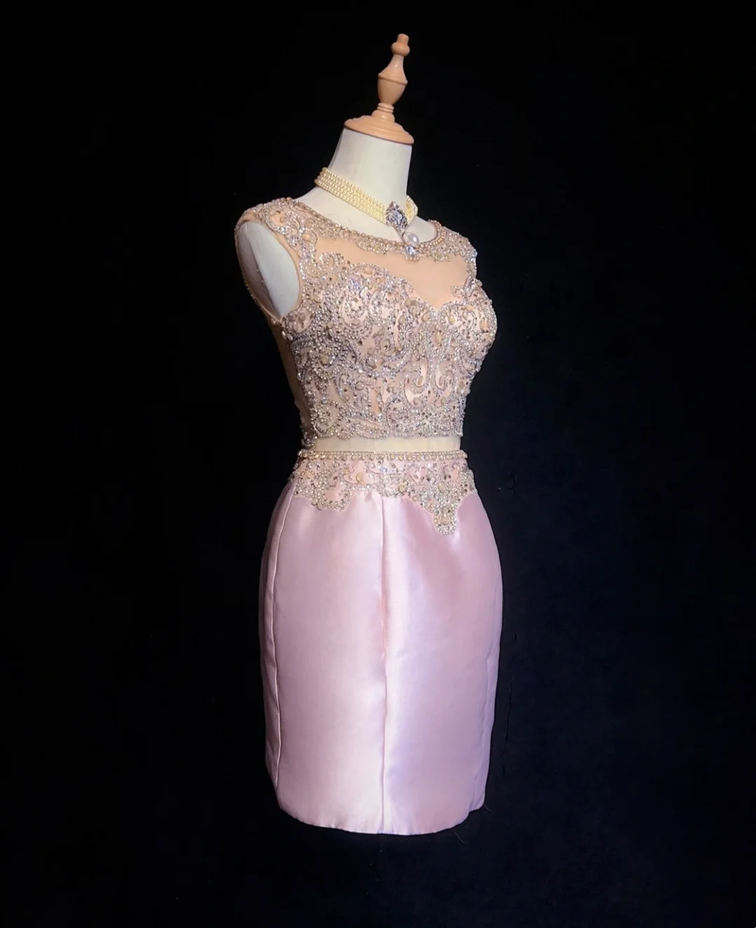 Vintage Sheath Scoop Neck Pink Short Satin Formal 8th Grade Homecoming Dresses Middle School Cocktail Dress Mini Hoco Outfits DH1467
