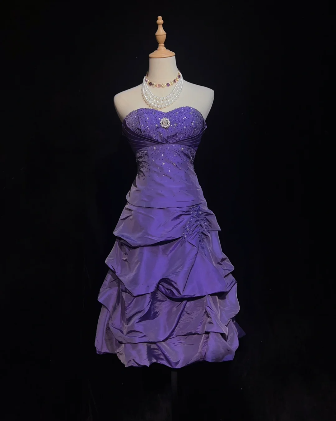Vintage Ball Gown Sweetheart Grape Taffeta Knee Length Formal 8th Grade Homecoming Dresses Middle School Cocktail Dress Hoco Outfits DH1471