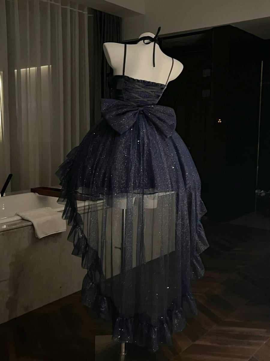 Sweet Ball Gown Spaghetti Straps Navy Blue Gotica Formal 8th Grade Homecoming Dresses Middle School Cocktail Dress Hoco Outfits Lolita Dress DH1621