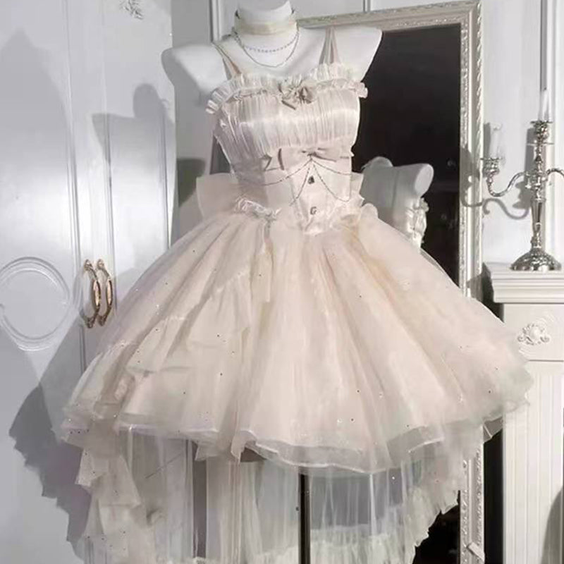 Goth Ball Gown Spaghetti Straps Tulle Short Mini Formal 8th Grade Homecoming Dresses Middle School Cocktail Dress Lolita Outfits DH1624