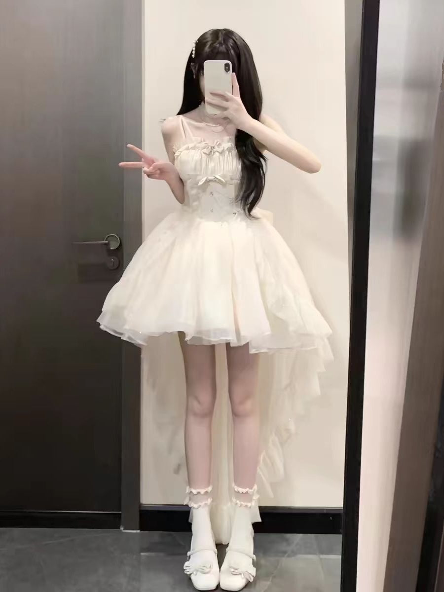 Gothic Ball Gown Spaghetti Straps Ivory Formal 8th Grade Homecoming Dresses Middle School Lolita Dress Birthday Dress Lolita Outfits DH1643