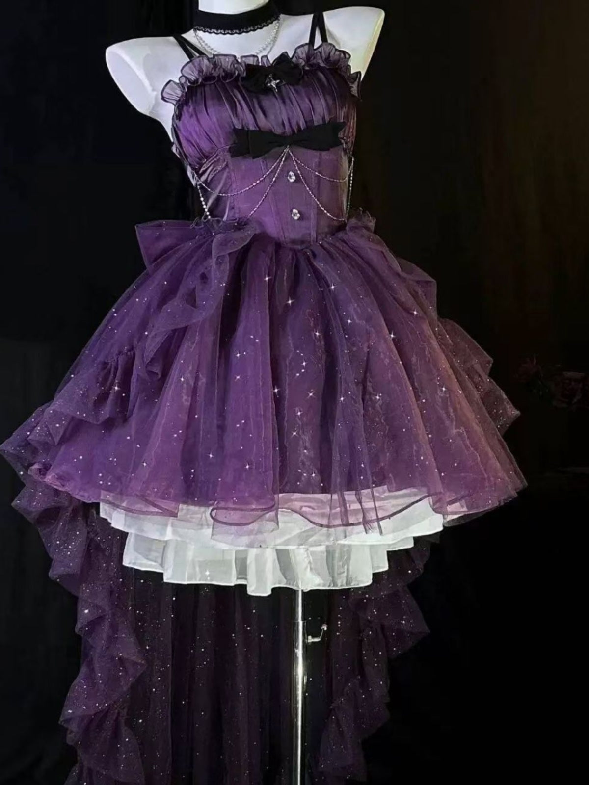 Gothic Ball Gown Spaghetti Straps Purple Short Mini Formal 8th Grade Homecoming Dresses Middle School Cocktail Dress Hoco Outfits Lolita Dress DH1656
