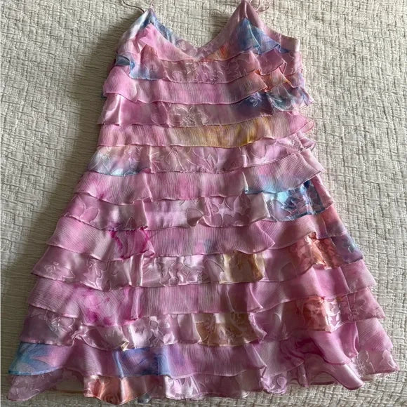 Modest A line Spaghetti Straps Yellow Floral Chiffon Mini Short Formal 8th Grade Homecoming Dresses Middle School Semi Formal Hoco Dress Cocktail Outfits DH1663