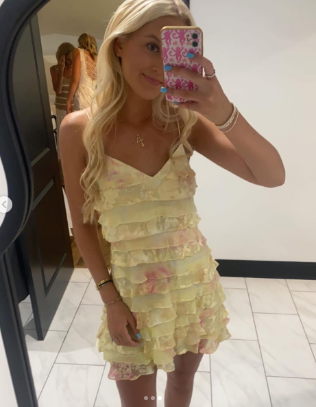 Modest A line Spaghetti Straps Yellow Floral Chiffon Mini Short Formal 8th Grade Homecoming Dresses Middle School Semi Formal Hoco Dress Cocktail Outfits DH1663