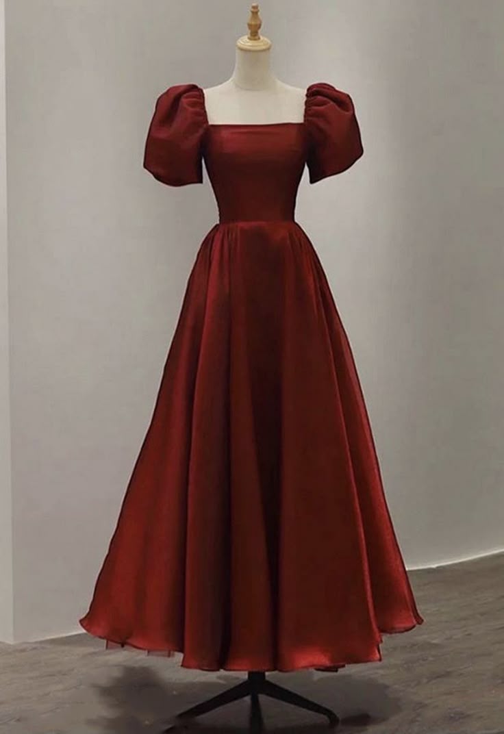 Cute A Line Square Neck Short Sleeves Burgundy Formal 8th Grade Homecoming Dresses Summer Middle School Hoco Dress Homecoming Outfits DH196