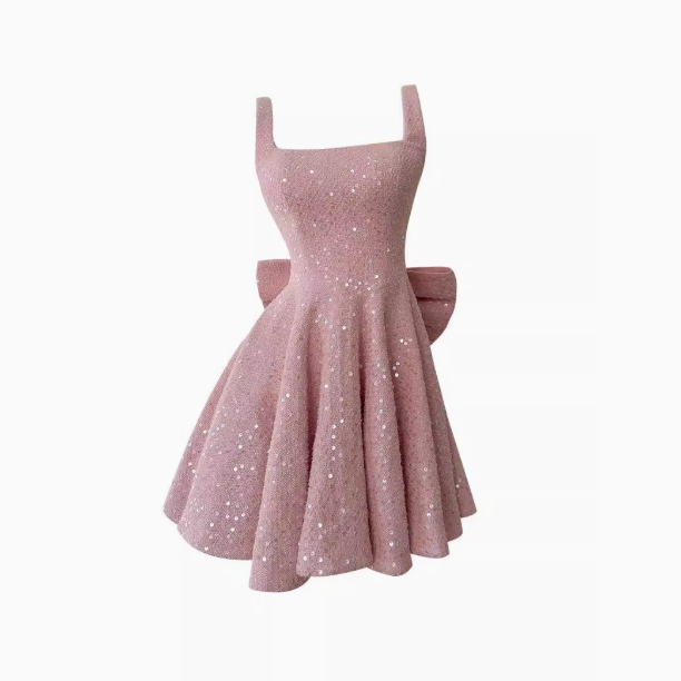 Modest A line Square Pink Short Mini Formal 8th Grade Homecoming Dresses Middle School Short Cocktail Dress Hoco Outfits DH1994