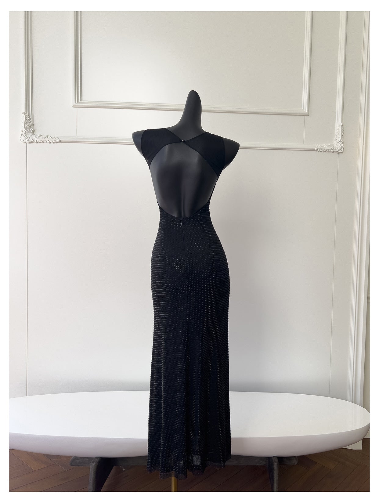 Sexy Mermaid Square Neck Black Sequin Long Prom Dresses Party Dress 20th Birthday Outfits Graduation Dresses DH1995