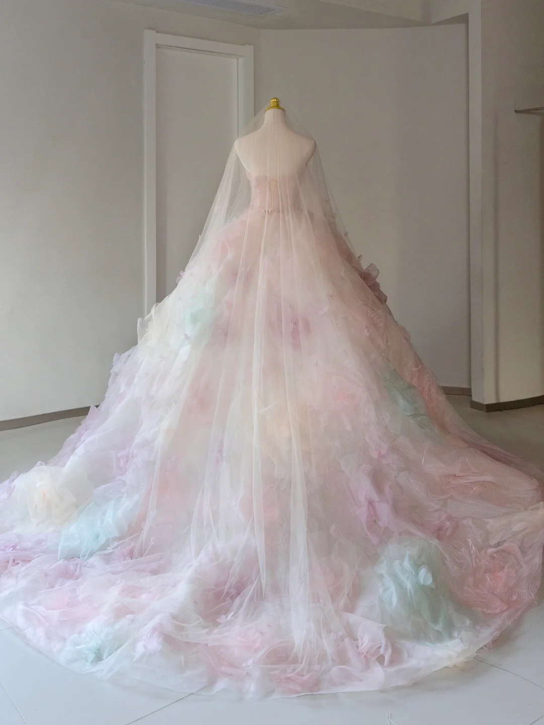 Pretty Ball Gown Strapless Pink Tulle Long Floral Quinceanera Dress Formal Gowns Sweet 17 Dresses Vestido De 15 Anos Sweet 16 Dress DH2071
