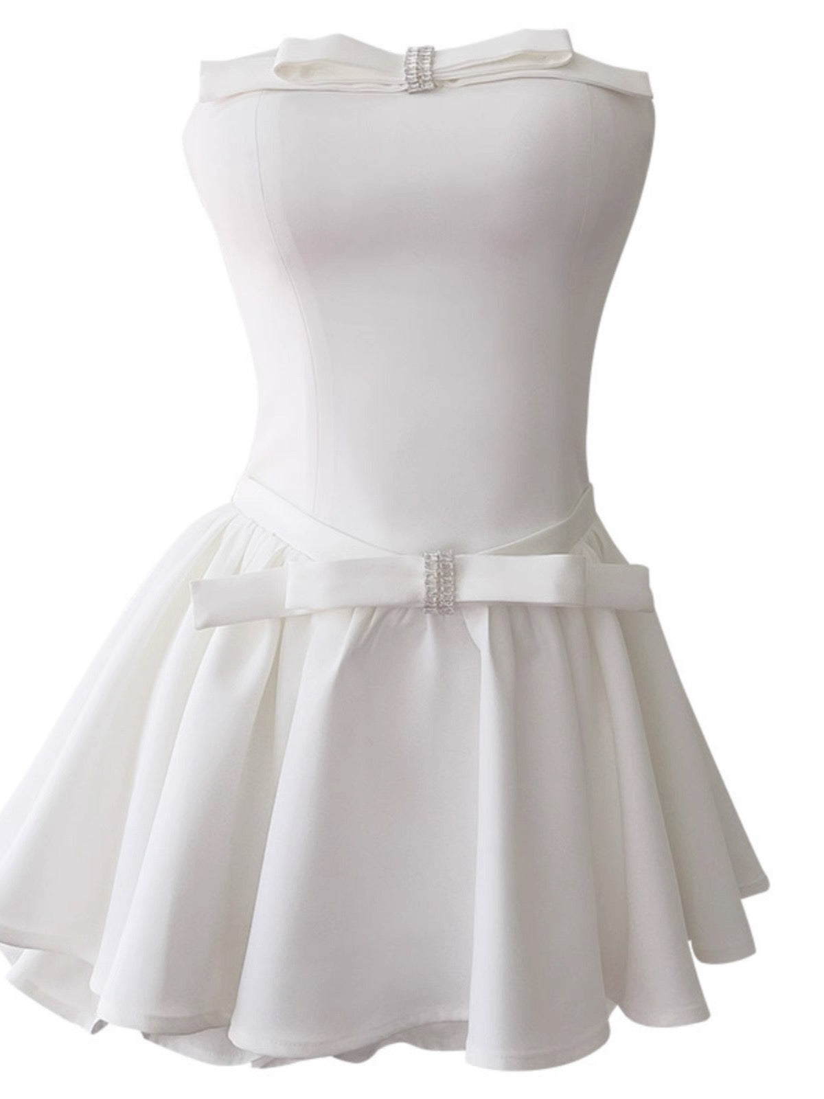 Robe de soirée moulante blanche sans bretelles, coupe trapèze, tenue de soirée courte pour le collège, pour les 18 ans, pour la remise des diplômes, Hoco Dresses DH2177