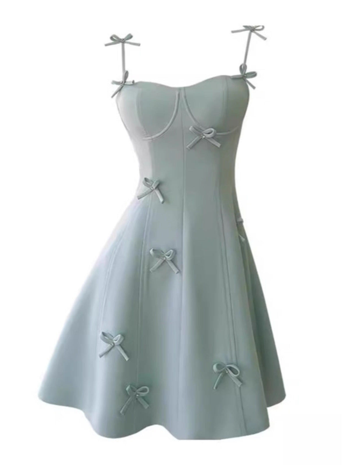 Aesthetic A line Spaghetti Straps Mint Green Formal Mini Homecoming Dress Middle School Short 17th Birthday Outfits Graduation Dress Hoco Dresses DH2187