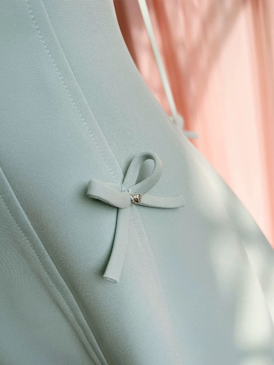 Aesthetic A line Spaghetti Straps Mint Green Formal Mini Homecoming Dress Middle School Short 17th Birthday Outfits Graduation Dress Hoco Dresses DH2187