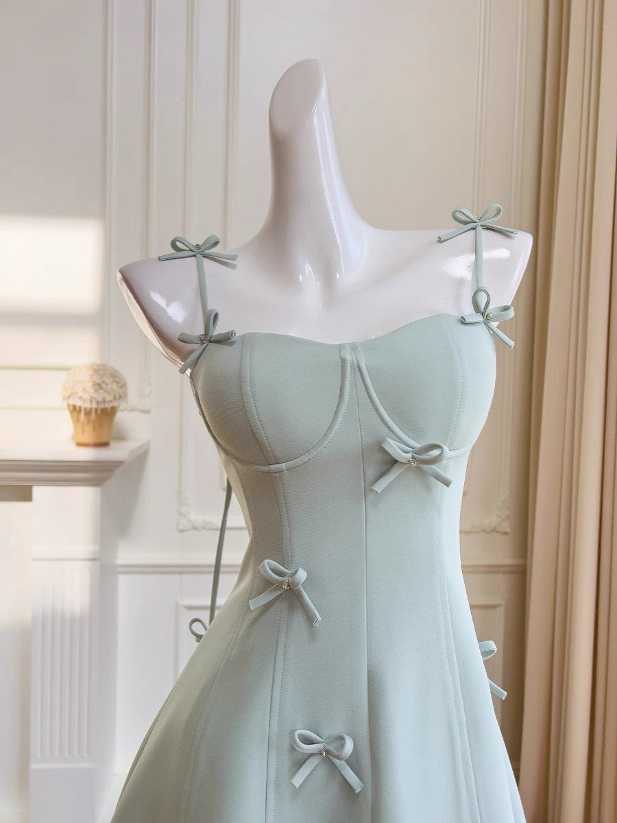 Aesthetic A line Spaghetti Straps Mint Green Formal Mini Homecoming Dress Middle School Short 17th Birthday Outfits Graduation Dress Hoco Dresses DH2187