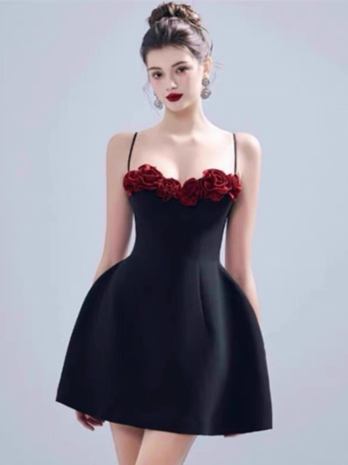 Robe de soirée courte en satin noir, coupe trapèze, bretelles spaghetti, tenue de cocktail, robe de remise de diplôme, Hoco DH2203