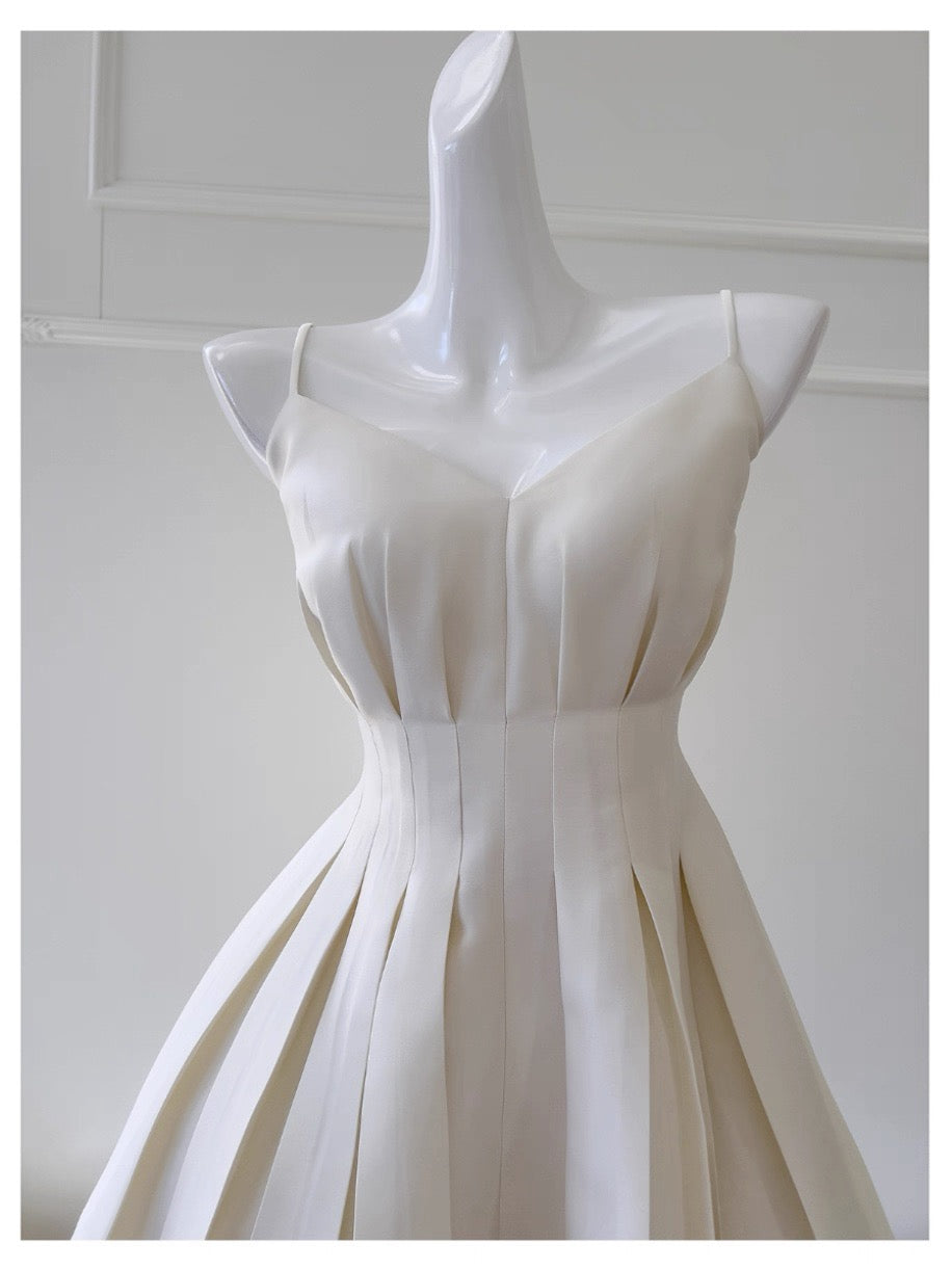 Robe de soirée courte en satin à bretelles spaghetti, coupe trapèze, tenue de cocktail, de remise de diplôme, Hoco DH2204
