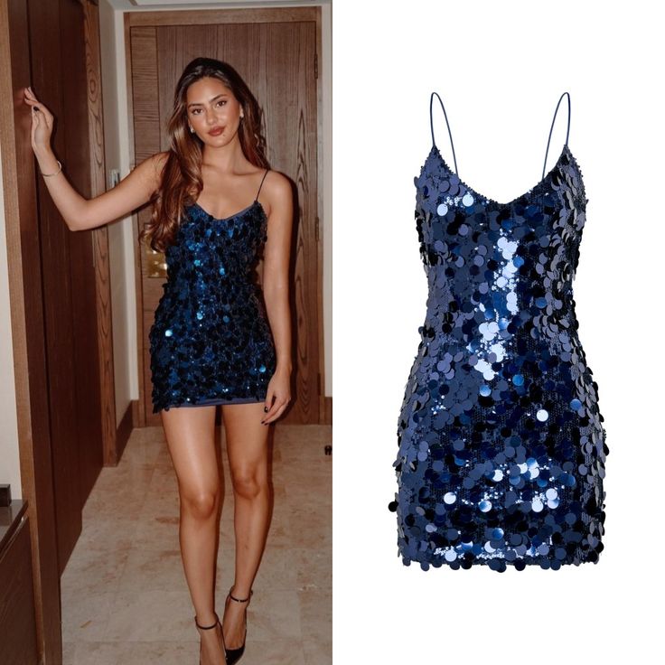 Pretty Sheath Spaghetti Straps Navy Blue Sequin Short Formal Homecoming Dresses Middle School Short 21st Birthday Outfits Graduation Dress Mini Cocktail Dresses DH2231