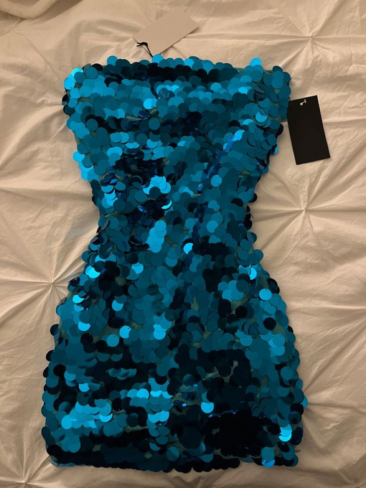 Pretty Sheath Strapless Royal Blue Sequin Short Formal Homecoming Dresses Middle School Short 21st Birthday Outfits Graduation Dress Mini Cocktail Dresses DH2250