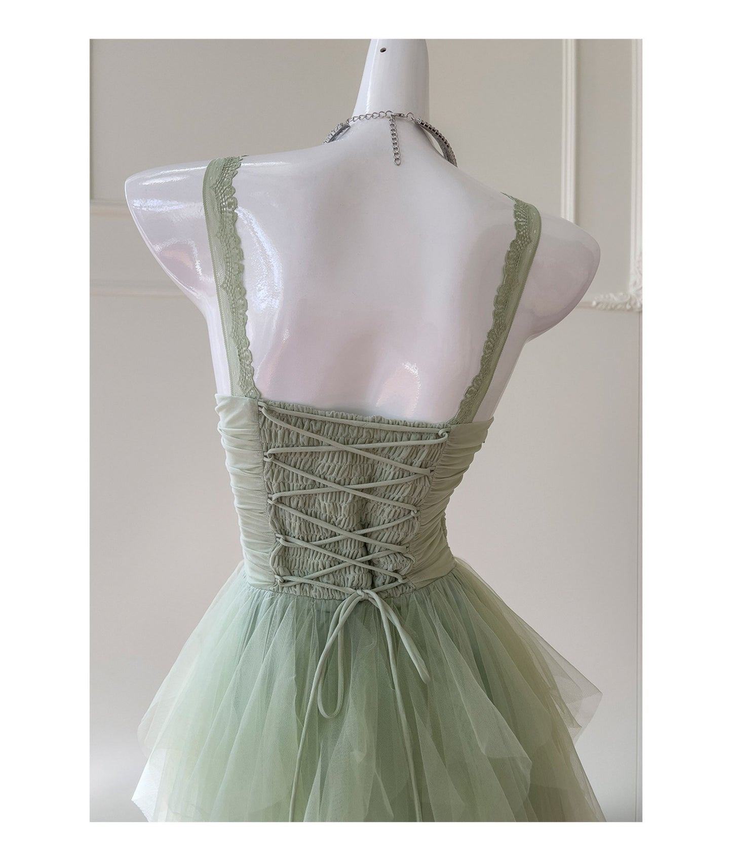 Pretty A Line Sage Green Tulle Formal Homecoming Dresses Middle School Short 21st Birthday Outfits Graduation Dress Mini Cocktail Dresses DH2309