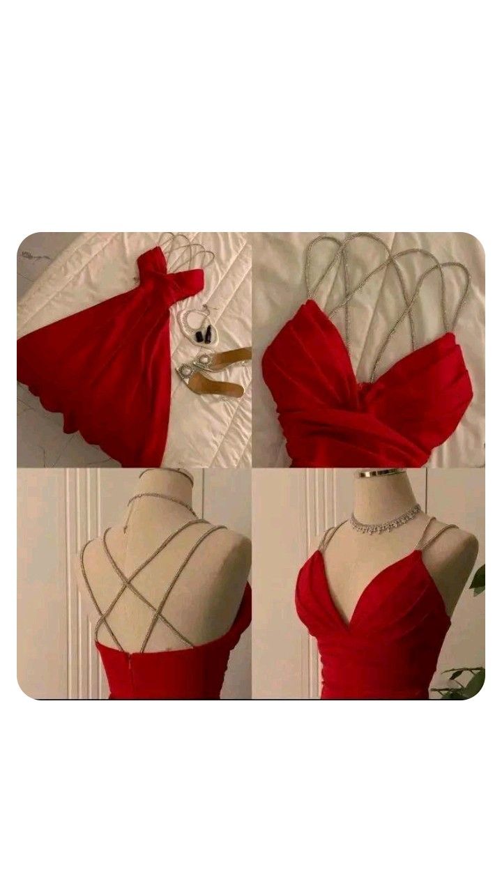 Pretty A line Spaghetti Straps Red Formal 8th Grade Homecoming Dresses Summer Middle School Hoco Dress Homecoming Outfits DH231