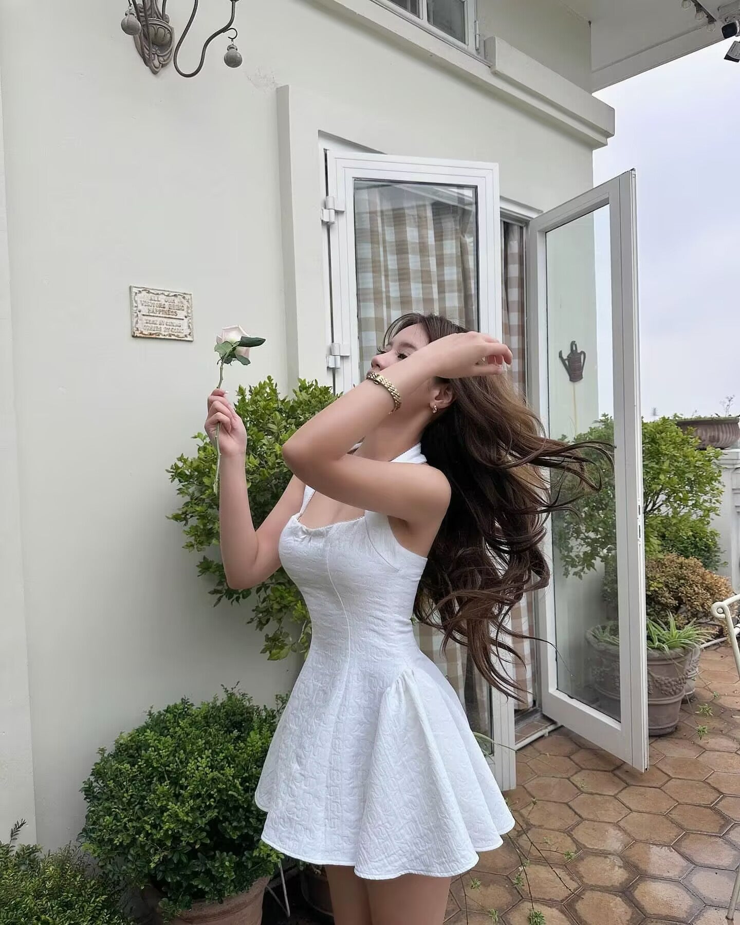 Jolie robe de bal blanche à col licou, tenue de soirée formelle pour 21e anniversaire, robe de remise de diplôme, robe de cocktail courte et courte DH2465