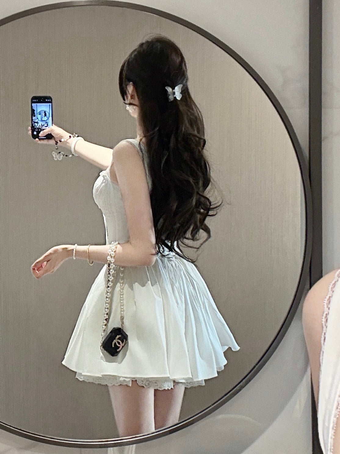 Robe de soirée courte blanche à col carré et coupe trapèze, tenue d'été Hoco, mini robe de cocktail DH2470