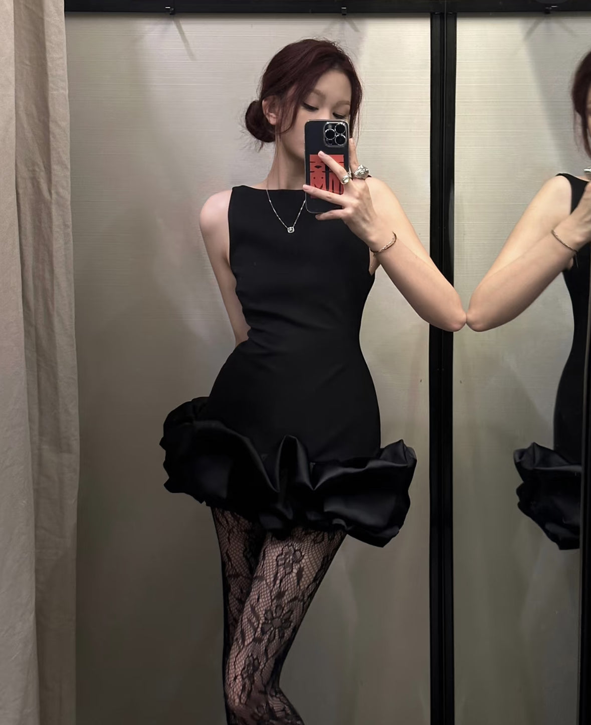 Robe fourreau sexy à col rond, courte et rouge, tenue de soirée, mini robe de cocktail d'été Hoco DH2474