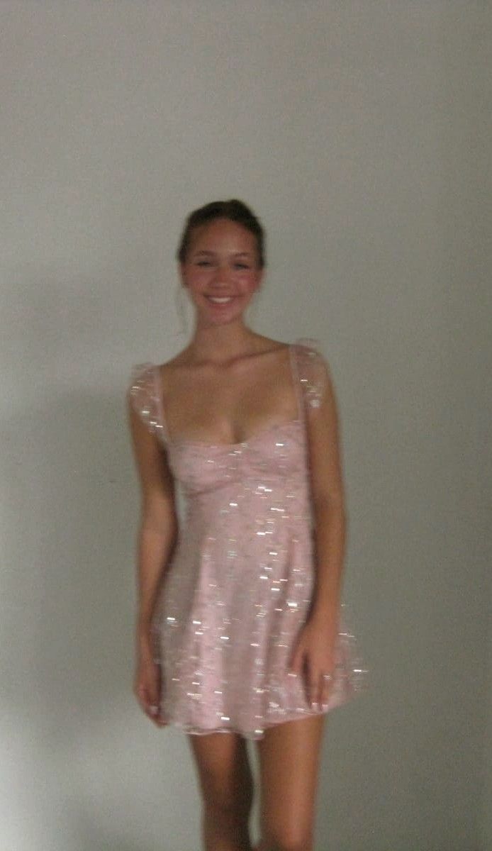 Robe de soirée trapèze à paillettes roses, tenue de soirée, de remise de diplôme, courte et mini, pour 18e anniversaire, DH2515