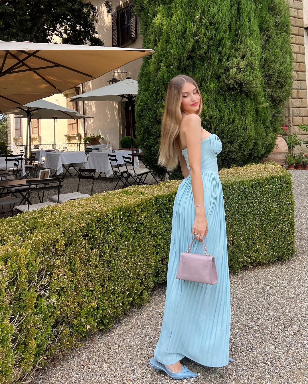 Elegant A Line Sweetheart Blue Chiffon Long Prom Dresses Party Dress 21st Birthday Outfits Graduation Dresses DH2549